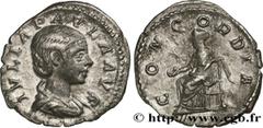 Roman coins JULIA PAULA Type : Denier  Date : 220  Mint name / Town : Rome  Metal : silver  Millesimal fineness : 500  ‰ Diameter : 19  mm Orientation dies : 12  h. Weight : 1,82  g. Rarity : R1  Obve