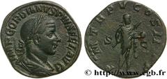 Roman coins GORDIAN III Type : Sesterce  Date : 242  Mint name / Town : Rome  Metal : copper  Diameter : 29,5  mm Orientation dies : 12  h. Weight : 15,60  g. Rarity : R1  Officine : 6e  Obverse legen
