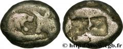 LYDIA - LYDIAN KINGDOM - CROESUS Statère c. 550 AC. Lydie, Sardes R2 silver (16,5mm, 10,49g, -h) Obverse : Anépigraphe Protomés de taureau et de lion affrontés Reverse : Double carré creux informe Ref