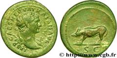 TRAJANUS Quadrans, (PB, Æ 18) Augustus 115 Rome R1 copper (18mm, 2,87g, 6h) Obverse : IMP CAES NERVA TRAIAN AVG Buste lauré de Trajan à droite, drapé sur l'épaule gauche (O*2) Reverse : S C à l’exergu