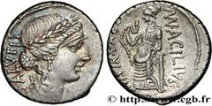 Roman coins ACILIA Type : Denier  Date : 49 AC.  Mint name / Town : Grèce ou Illyrie  Metal : silver  Millesimal fineness : 950  ‰ Diameter : 17,5  mm Orientation dies : 1  h. Weight : 4,00  g. Rarity