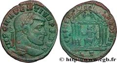 Roman coins MAXENTIUS Type : Follis ou nummus  Date : 307-308  Mint name / Town : Rome  Metal : copper  Diameter : 27,5  mm Orientation dies : 11  h. Weight : 6,41  g. Rarity : R3  Officine : 3e  Obve