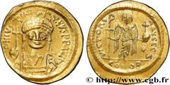 Byzantine coins JUSTINIAN I Type : Solidus  Date : 542-565  Mint name / Town : Constantinople  Metal : gold  Millesimal fineness : 1000  ‰ Diameter : 20,5  mm Orientation dies : 6  h. Weight : 4,38  g