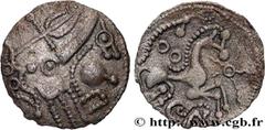 Celtic coins AMBIANI (Area of Amiens) Type : Denier d'argent scyphate dit “à l'hippocampe”  Date : c. 60-50 AC.  Mint name / Town : Amiens (80)  Metal : silver  Diameter : 14  mm Orientation dies : 9 