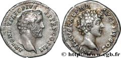 Roman coins ANTONINUS PIUS and MARCUS AURELIUS CAESAR Type : Denier  Date : 141  Mint name / Town : Rome  Metal : silver  Millesimal fineness : 850  ‰ Diameter : 17,5  mm Orientation dies : 7  h. Weig