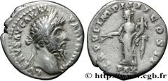 Roman coins LUCIUS VERUS Type : Denier  Date : 08-12/166  Date : 166  Mint name / Town : Rome  Metal : silver  Millesimal fineness : 800  ‰ Diameter : 17,5  mm Orientation dies : 7  h. Weight : 3,19  