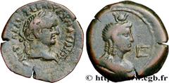 Provincial Coins VESPASIAN Type : Diobole  Date : an 6  Mint name / Town : Alexandrie, Égypte  Metal : copper  Diameter : 25  mm Orientation dies : 12  h. Weight : 8,27  g. Rarity : R2  Obverse descri