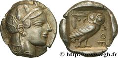 Greek Coins ATTICA - ATHENS Type : Tétradrachme  Date : c. 465-460 AC.  Mint name / Town : Athènes, Attique  Metal : silver  Diameter : 25,5  mm Orientation dies : 10  h. Weight : 17,13  g. Rarity : R