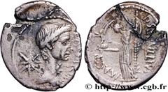 Roman coins JULIUS CAESAR Type : Denier   Date : janvier - février  Mint name / Town : Rome  Metal : silver  Millesimal fineness : 950  ‰ Diameter : 19,5  mm Orientation dies : 12  h. Weight : 3,26  g