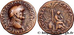 Roman coins VESPASIAN Type : As  Date : 77-78  Mint name / Town : Lyon  Metal : copper  Diameter : 27  mm Orientation dies : 6  h. Weight : 12,61  g. Rarity : R3  Obverse legend : IMP CAES VESPASIAN A