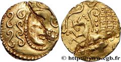 Celtic coins PARISIAQUE (South area of Paris) Type : Statère d'or  Date : 70 AC.  Mint name / Town : Paris (75)  Metal : gold  Diameter : 24,5  mm Orientation dies : 6  h. Weight : 7,59  g. Rarity : R