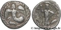 Greek Coins SICILY - KAMARINA Type : Litra  Date : c. 461 - 440/435 AC.  Mint name / Town : Camarina, Sicile  Metal : silver  Diameter : 12,5  mm Orientation dies : 9  h. Weight : 0,74  g. Rarity : R3