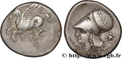 Greek Coins CORINTHIA - CORINTH Type : Statère  Date : c. 330 AC.  Mint name / Town : Corinthe, Corinthie  Metal : silver  Diameter : 22,5  mm Orientation dies : 3  h. Weight : 8,35  g. Rarity : R1  O