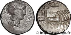 Roman coins MANLIA Type : Denier  Date : 82 AC.  Mint name / Town : Italie  Metal : silver  Millesimal fineness : 950  ‰ Diameter : 15,5  mm Orientation dies : 11  h. Weight : 3,97  g. Rarity : R1  Ob