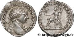 Roman coins TRAJANUS Type : Denier  Date : 108  Mint name / Town : Rome  Metal : silver  Millesimal fineness : 900  ‰ Diameter : 19  mm Orientation dies : 7  h. Weight : 3,30  g. Officine : 5e  Obvers