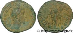 Roman coins COMMODUS Type : As  Date : 183  Mint name / Town : Rome  Metal : bronze  Diameter : 24  mm Orientation dies : 6  h. Weight : 7,42  g. Rarity : R1  Officine : 2e  Obverse legend : M COMMODV
