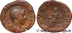 Roman coins GORDIAN III Type : Sesterce  Date : 241  Mint name / Town : Rome  Metal : copper  Diameter : 29  mm Orientation dies : 12  h. Weight : 17,54  g. Rarity : R1  Officine : 6e  Obverse legend 