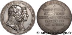 Medals GERMANY - KINGDOM OF PRUSSIA - WILLIAM I Type : Médaille, Noces d’or de Guillaume Ier de Prusse et Augusta de Saxe-Weimar-Eisenach  Date : (1879)  Metal : silver  Diameter : 44,5  mm Engraver :