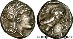 ATTICA - ATHENS Tétradrachme c. 350-320 AC. Attique, Athènes R1 silver (23,5mm, 17,25g, 8h) Obverse : Anépigraphe Tête d'Athéna à droite, l'œil vu de profil, coiffée du casque attique à cimier, orné d