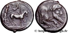 Greek Coins SICILY - GELA Type : Tétradrachme  Date : c. 480/475-475/470 AC.  Mint name / Town : Géla, Sicile  Metal : silver  Diameter : 24  mm Orientation dies : 5  h. Weight : 16,81  g. Rarity : R2