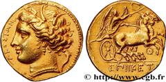 Greek Coins SICILY - SYRACUSE Type : Drachme d’or, décadrachme ou 60 litrai  Date : c. 287-278 AC.  Mint name / Town : Sicile, Syracuse  Metal : gold  Diameter : 16,5  mm Orientation dies : 3  h. Weig