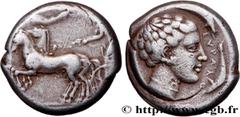 Greek Coins SICILY - SYRACUSE Type : Tétradrachme  Date : c. 440-430 AC.  Mint name / Town : Syracuse, Sicile  Metal : silver  Diameter : 23  mm Orientation dies : 6  h. Weight : 16,96  g. Rarity : R2