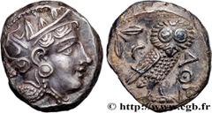 Greek Coins ATTICA - ATHENS Type : Tétradrachme  Date : c. 350-320 AC.  Mint name / Town : Athènes, Attique  Metal : silver  Diameter : 22,5  mm Orientation dies : 7  h. Weight : 17,18  g. Rarity : R1