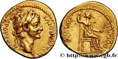 Roman coins TIBERIUS Type : Aureus  Date : c. 27-30  Mint name / Town : Lyon  Metal : gold  Diameter : 19,5  mm Orientation dies : 9  h. Weight : 7,76  g. Obverse legend : TI CAESAR DIVI - AVG F AVGVS