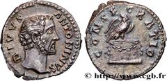 Roman coins DIVUS ANTONINUS PIUS Type : Denier  Date : 161  Mint name / Town : Rome  Metal : silver  Millesimal fineness : 800  ‰ Diameter : 18,5  mm Orientation dies : 6  h. Weight : 2,86  g. Officin