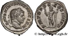 Roman coins CARACALLA Type : Denier  Date : 217  Mint name / Town : Rome  Metal : silver  Millesimal fineness : 500  ‰ Diameter : 20  mm Orientation dies : 12  h. Weight : 2,62  g. Officine : 1re  Obv