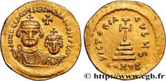 Byzantine coins HERACLIUS and HERACLIUS CONSTANTINE Type : Solidus  Date : 613-616  Mint name / Town : Constantinople ou atelier militaire  Metal : gold  Millesimal fineness : 1.000  ‰ Diameter : 20,5
