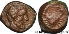 Greek Coins SICILY - MOTYA Type : Onkia  Date : c. 400-397 AC.   Mint name / Town : Motya, Sicile  Metal : copper  Diameter : 11  mm Orientation dies : 8  h. Weight : 1,75  g. Rarity : R2  Obverse leg