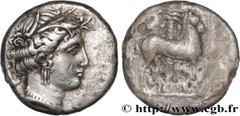 Greek Coins SICILY - SICULO-PUNIC - ENTELLA Type : Tétradrachme  Date : c. 350 - 320/315 AC.  Mint name / Town : Entella, Sicile  Metal : silver  Diameter : 24  mm Orientation dies : 12  h. Weight : 1
