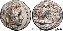 Greek Coins ATTICA - ATHENS Type : Tétradrachme stéphanophore  Date : troisième mois  Date : c. 144-143 AC.  Mint name / Town : Athènes, Attique  Metal : silver  Diameter : 28,5  mm Orientation dies :