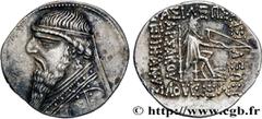 Greek Coins PARTHIAN KINGDOM - MITHRADATES II Type : Drachme  Date : c. 109 - 96/95 AC.  Mint name / Town : Rhagae, Parthie  Metal : silver  Diameter : 22  mm Orientation dies : 12  h. Weight : 4,15  