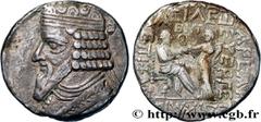 Greek Coins PARTHIAN KINGDOM - PHRAATES IV Type : Tétradrachme  Date : c. 35-24 AC.   Mint name / Town : Séleucie du Tigre  Metal : billon  Diameter : 24,5  mm Orientation dies : 12  h. Weight : 8,46 