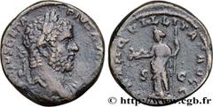 Roman coins GETA Type : Sesterce  Date : n. d.  Mint name / Town : Rome  Metal : bronze  Diameter : 29  mm Orientation dies : 6  h. Weight : 21,93  g. Rarity : INÉDIT  Officine : 3e  Obverse legend : 
