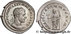 Roman coins MACRINUS Type : Antoninien  Date : juin - juillet  Date : 217  Mint name / Town : Rome  Metal : silver  Millesimal fineness : 500  ‰ Diameter : 23  mm Orientation dies : 7  h. Weight : 5,1