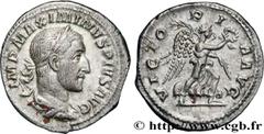 Roman coins MAXIMINUS I Type : Denier  Date : début - été   Date : 236  Mint name / Town : Rome  Metal : silver  Millesimal fineness : 500  ‰ Diameter : 20  mm Orientation dies : 12  h. Weight : 3,52 