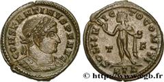Roman coins CONSTANTINE I THE GREAT Type : Follis ou nummus  Date : 316-317  Mint name / Town : Trèves  Metal : copper  Diameter : 21,5  mm Orientation dies : 6  h. Weight : 3,46  g. Officine : 2e  Ob