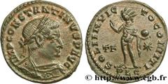 Roman coins CONSTANTINE I THE GREAT Type : Follis ou nummus  Date : 315  Mint name / Town : Lyon  Metal : copper  Diameter : 20  mm Orientation dies : 12  h. Weight : 3,07  g. Rarity : R3  Obverse leg