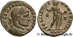 Roman coins CONSTANTINE I THE GREAT Type : Follis ou nummus  Date : 314-315  Mint name / Town : Arles  Metal : copper  Diameter : 19  mm Orientation dies : 7  h. Weight : 3,44  g. Officine : 1re  Obve
