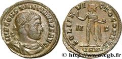 Roman coins CONSTANTINE I THE GREAT Type : Follis ou nummus  Date : 316  Mint name / Town : Arles  Metal : copper  Diameter : 20  mm Orientation dies : 6  h. Weight : 3,33  g. Officine : 4e  Obverse l
