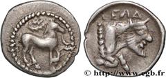 Greek Coins SICILY - GELA Type : Litra  Date : c. 465-450 AC.  Mint name / Town : Sicile, Géla  Metal : silver  Diameter : 11,5  mm Orientation dies : 11  h. Weight : 0,76  g. Rarity : R2  Obverse leg