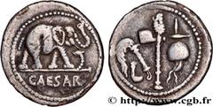 Roman coins JULIUS CAESAR Type : Denier  Date : 49 AC.  Mint name / Town : Gaule ou Italie  Metal : silver  Millesimal fineness : 950  ‰ Diameter : 19,5  mm Orientation dies : 5  h. Weight : 3,83  g. 