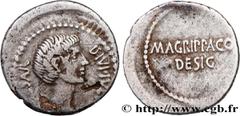 Roman coins OCTAVIAN and AGRIPPA Type : Denier  Date : 38 AC.  Mint name / Town : Italie ou Gaule  Metal : silver  Millesimal fineness : 950  ‰ Diameter : 20  mm Orientation dies : 7  h. Weight : 3,70