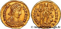 Roman coins HONORIUS Type : Solidus  Date : 408-423  Mint name / Town : Ravenne  Metal : gold  Diameter : 20  mm Orientation dies : 12  h. Weight : 4,47  g. Obverse legend : D N HONORI-VS P F AVG  Obv