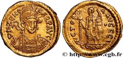 Roman coins ZENO Type : Solidus  Date : c. 476-491  Mint name / Town : Constantinople  Metal : gold  Diameter : 19  mm Orientation dies : 7  h. Weight : 4,43  g. Rarity : R2  Officine : 10e  Obverse l