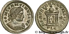 CONSTANTINE I THE GREAT Centenionalis ou nummus Augustus 321-322 Lyonnaise, Lyon R3 copper (19,50mm, 3,24g, 12h) Obverse : CONSTANTINVS AVG Buste lauré et cuirassé de Constantin Ier auguste à droite d