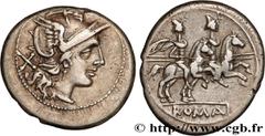Roman coins ROMAN REPUBLIC - ANONYMOUS Type : Denier  Date : c. 211-206 AC.  Mint name / Town : Rome  Metal : silver  Millesimal fineness : 950  ‰ Diameter : 20  mm Orientation dies : 7  h. Weight : 3